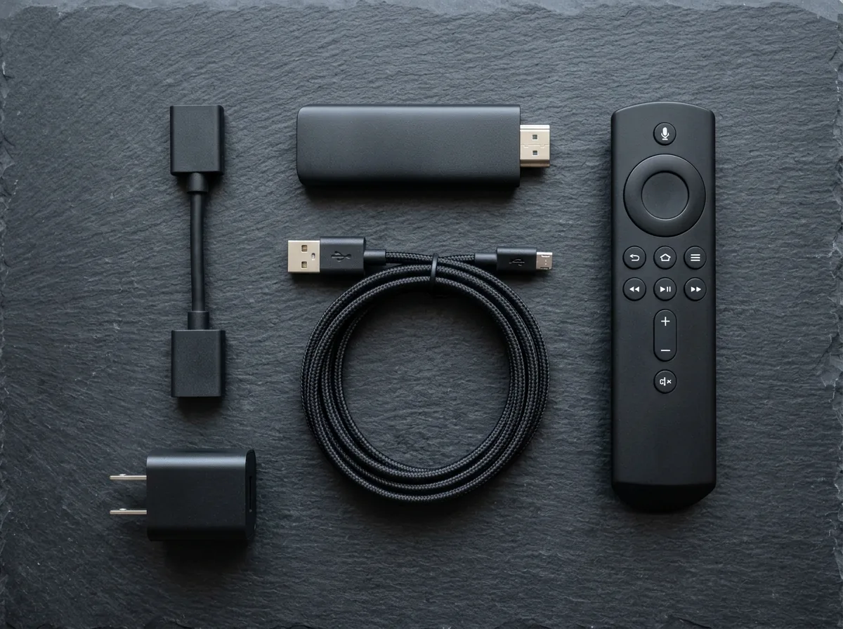 Complete unboxing set of EZStream streaming hardware neatly laid out